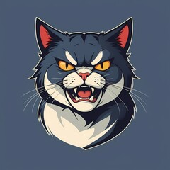 angry cat vector, feline illustration, mad cat art, cartoon cat character, cat emotions, cat expression, upset kitty vector, irritated cat design, funny cat image, pet vector art, playful cat drawing,