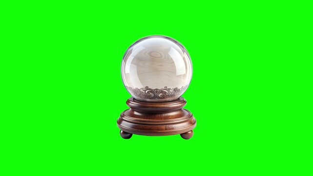 Glass balb on a podium green screen animation motion graphic with chroma key clip template 4k Background. Easy removed green screen. High resolution. Ultra High Definition, 4k video.