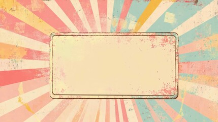 Retro Frame with Pastel Rays