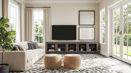  a contemporary family room featuring a large sofa