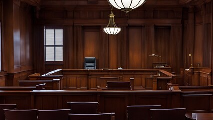 interior of empty courtroom 