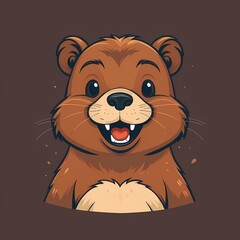 happy beaver t-shirt, vector beaver art, beaver cartoon, cute beaver illustration, animal t-shirt, wildlife apparel, funny beaver shirt, nature-themed clothing, beaver vector graphic, beaver lover gif