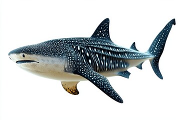 Naklejka premium Whale Shark A Digital Illustration of a Spotted Marine Animal, Shark, Ocean Life, Marine Biology