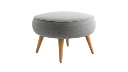 Stylish Round Ottoman with Wooden Legs Perfect for Modern Home Decor and Comfort