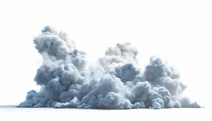 A large cloud of smoke or vapor isolated on a white background.