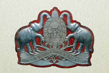 two elephants guarding the kerala state emblem of India