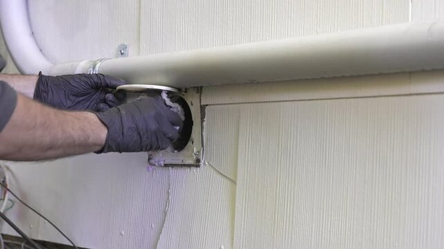A lint repair from laundry dryer check in  