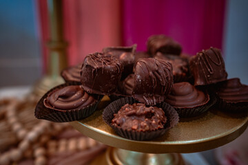 Chocolate desserts on a plate
