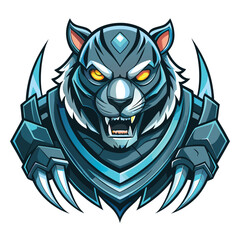 Obraz premium Cybernetic Tiger Mascot Logo Design