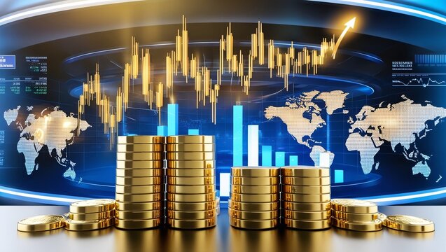 Business report chart economy investment research or audit stock financial finance management on analysis data strategy with graph accounting marketing concept