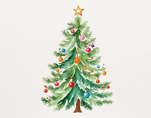 Fototapeta premium Christmas tree in winter holiday card background