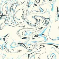 Vector seamless pattern. Abstract fluid art texture. Liquid monochrome streaks. Creative background with freeform blots. Decorative design with distortion effect.