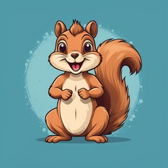 happy squirrel, vector illustration, cartoon squirrel, animal vector, cute squirrel, forest animal, wildlife illustration, playful squirrel, nature vector, cartoon animal, whimsical squirrel, squirrel