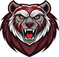 Angry Red Bear Mascot Illustration Design