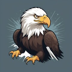 Obraz premium aggressive eagle vector, bald eagle illustration, eagle wings spread, fierce eagle vector, predatory bird vector, bald eagle attack, raptor bird vector, eagle talons, flying eagle vector, wild eagle i