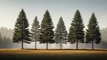 Fototapeta premium pine forest in the morning