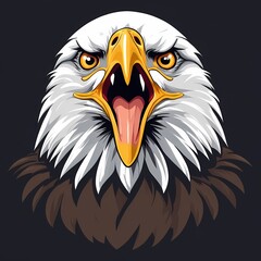 Fototapeta premium angry bald eagle, bald eagle vector, eagle illustration, wildlife vector, bird vector art, nature vector, american eagle, eagle artwork, eagle logo, fierce eagle, eagle symbol, patriotic eagle, eagle 