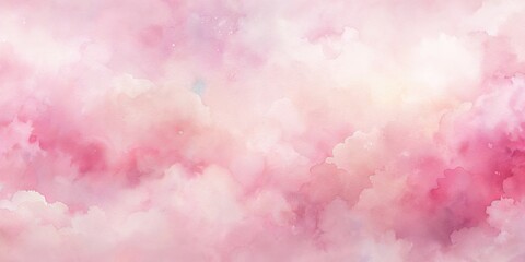 Abstract Pink Watercolor Cloudscape Background, watercolor, cloudscape