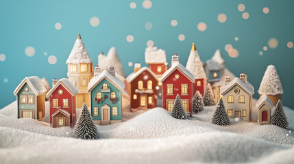 おもちゃの雪の街