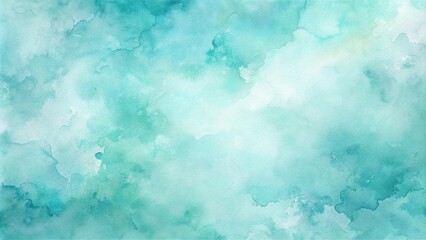 Soft turquoise watercolor texture with light washes and subtle ink splatters
