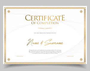 Certificate or diploma retro design template vector illustration
