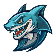 Naklejka premium Aggressive Blue Shark Mascot Logo Design