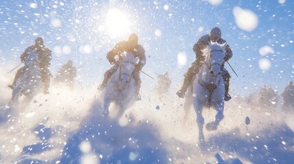 Epic Medieval Battle of Knights on Horseback in Winter Snowstorm | Ultra-Detailed Historical Fantasy Warfare Scene