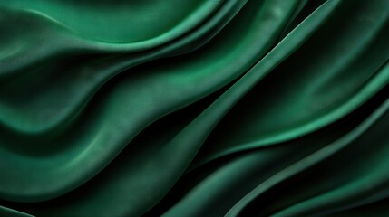 Obraz premium A green fabric with a wavy pattern on its upper and lower edges is seen in this close-up photograph