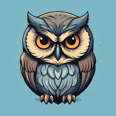 Obraz premium sad owl, owl illustration, vector owl, cartoon owl, animal vector, cute owl, nature illustration, woodland creature, owl artwork, bird vector, whimsical owl, owl character, hand-drawn owl, owl print, 