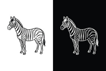 Zebra vector illustration silhouette vector icon design on white background.