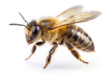 Bee on white background