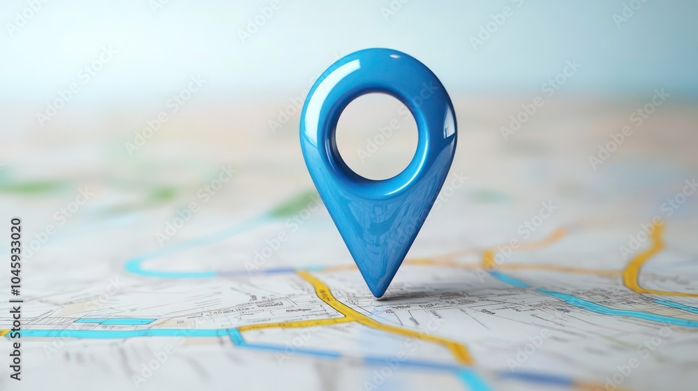 Aufkleber blue location 3d icon marker or route gps position navigator sign and travel navigation pin road map