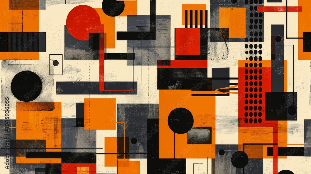 Poster a dynamic geometric vector background, featuring scandinavian colors with a mix of circles and squar