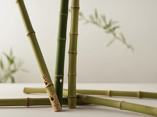 There is something interesting about the bamboo stems with termite holes.