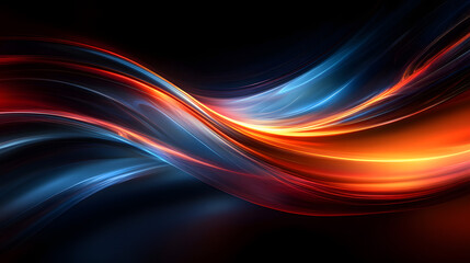 Fototapeta premium Engaging Abstract Scene Capturing Blue and Red Swirls in a Glitchy Center with Chromatic and Holographic Elements