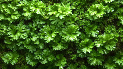 A Detailed Close-Up Shot of a Vibrant Moss-Covered Forest Floor Filled with Life