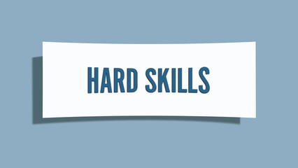 Hard Skills. A card isolated on blue background.