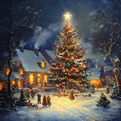 christmas tree in the snow