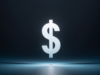 Dark blue background with a dollar symbol illuminated.