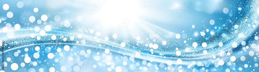 Poster in this digital tunnel, there are vibrant blue lights and dynamic patterns, representing technology 