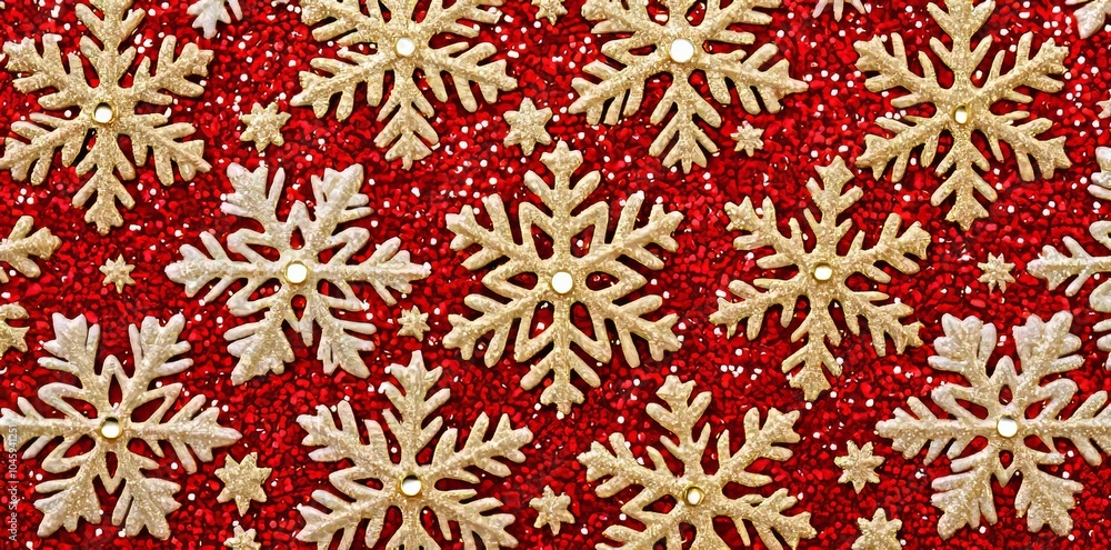 Poster an ethereal golden bokeh effect on a vivid red background makes this image perfect for any festive p