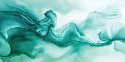 Fototapeta premium Abstract green smoke: elegant fluidity captured in serene movements and ethereal patterns