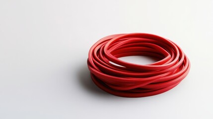Naklejka premium Isolated red rubber band on white background