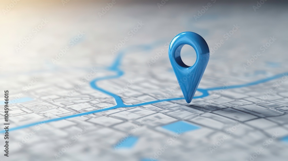 Aufkleber blue location 3d icon marker or route gps position navigator sign and travel navigation pin road map