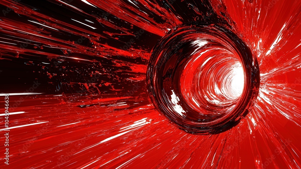 Poster abstract red and black vortex with dynamic light and motion effects
