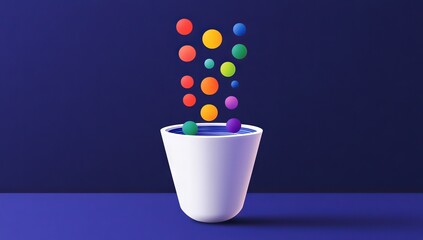 There is a continuous flow of information in the form of waves and particles. Visualization of a large amount of data. An abstract funnel, an information stream. Data fragmentation is sorted and