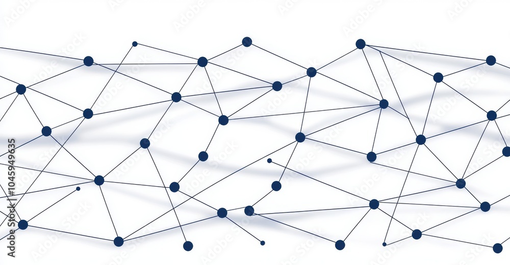 Poster network technology background with dots and lines on white background. ai background, modern abstrac