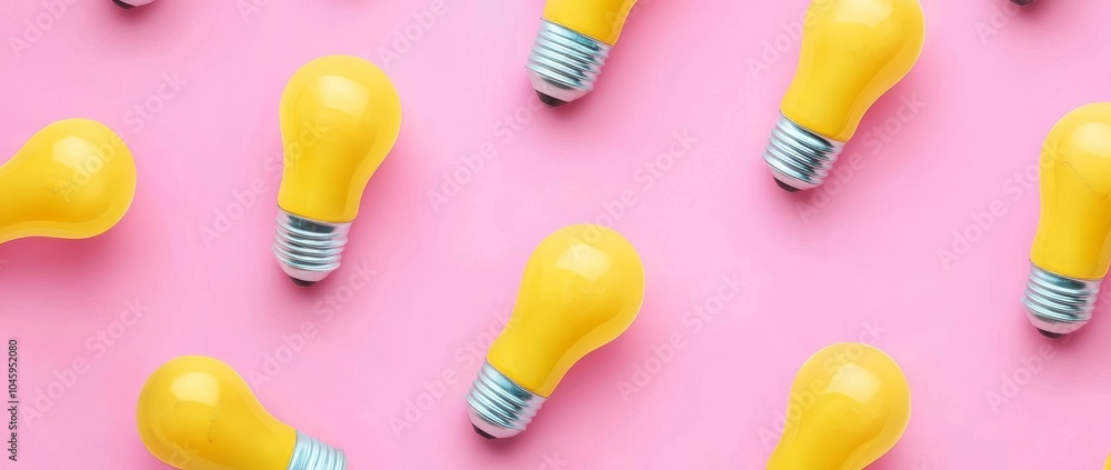 Aufkleber 3d rendering of an idea light bulb pattern on a colored background