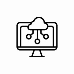 Fototapeta premium computer cloud cyber icon sign vector