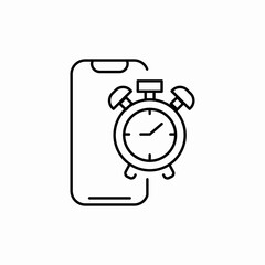 phone alarm clock icon sign vector